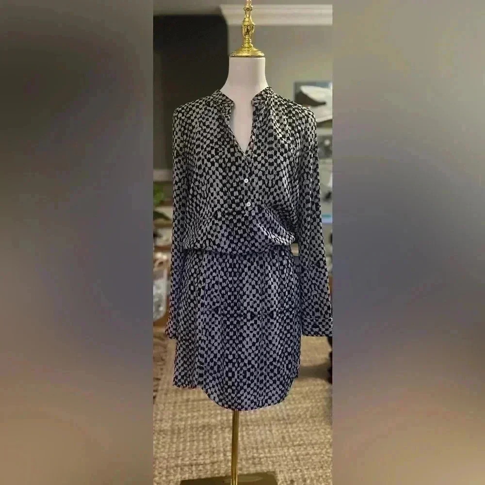 Sam Edelman Black and White Checkered Shirt Dress